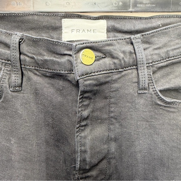 FRAME Le High Flare Jeans High-Rise Black Denim Flared Leg Women's Size 29 (8) - Picture 2 of 9
